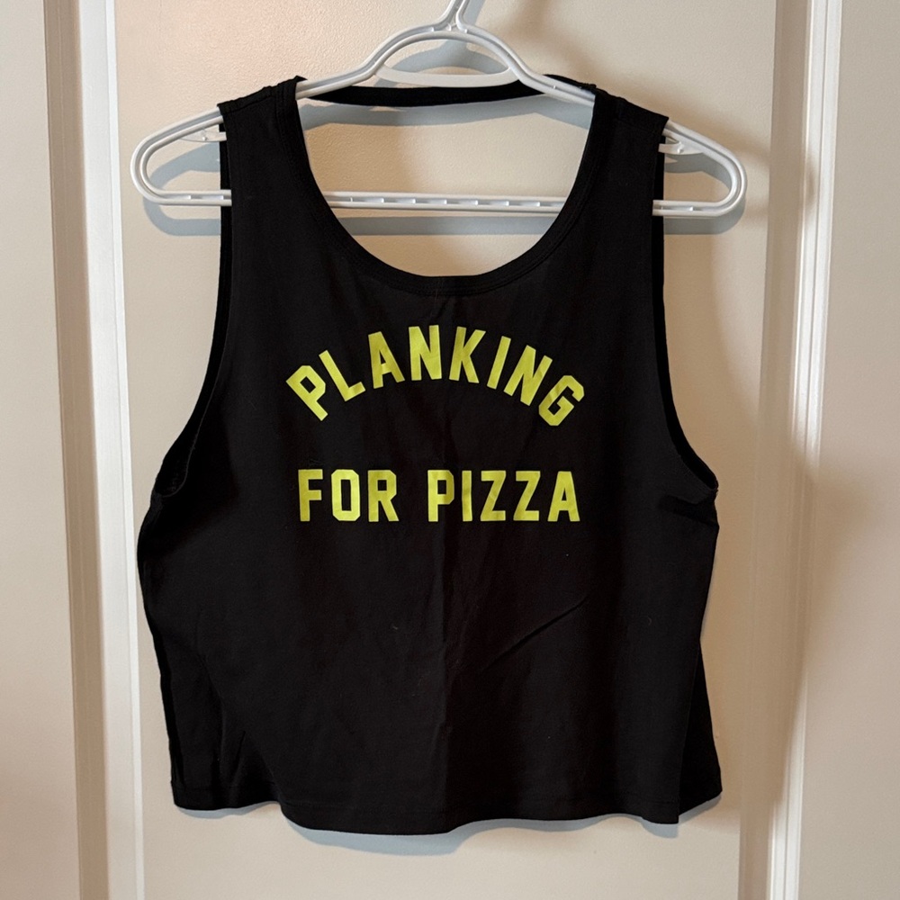 Black Tank Top with Yellow Text